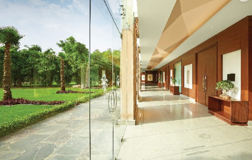 A view of the luxurious corridors and gardens of The Gateway Resort, Gurgaon.